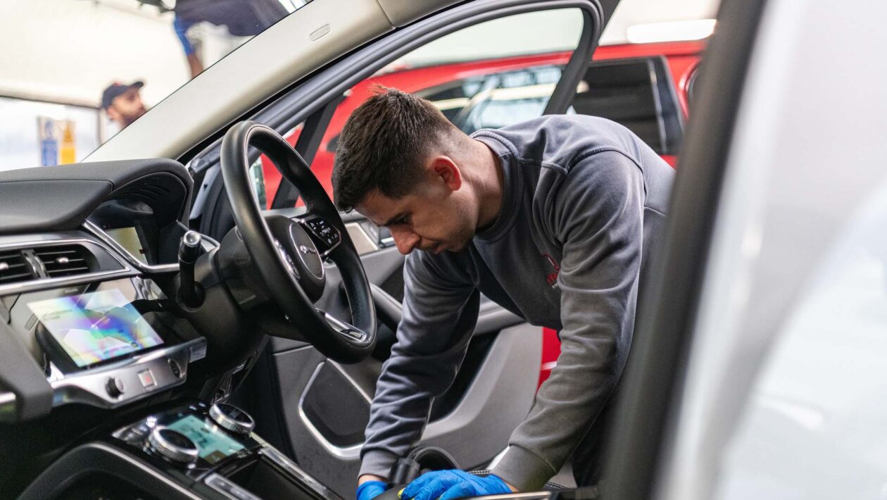 Preparing car interior        